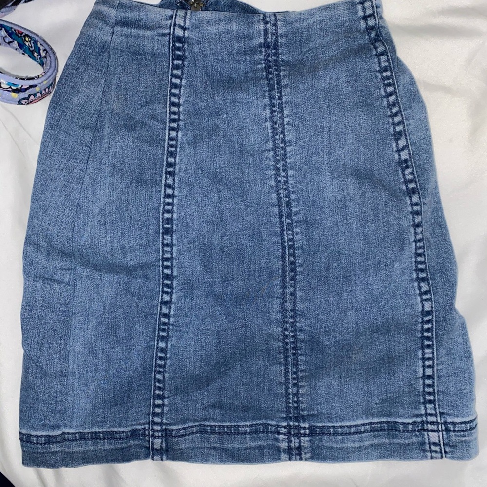 Free people jean and black skirt